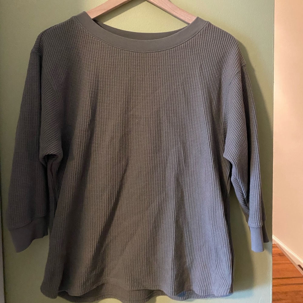 Waffle knit 3/4 sleeves